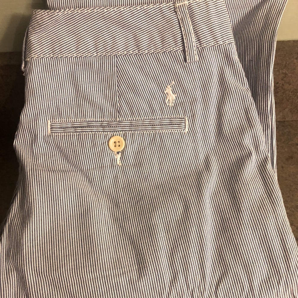 Polo blue and white pinstripe boys pant